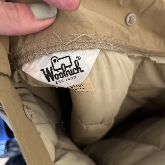 WOOLRICH Vintage 70s Quilted Duck Down Nylon Canvas Waterproof Pant,Tan- Size S - Picture 9 of 10